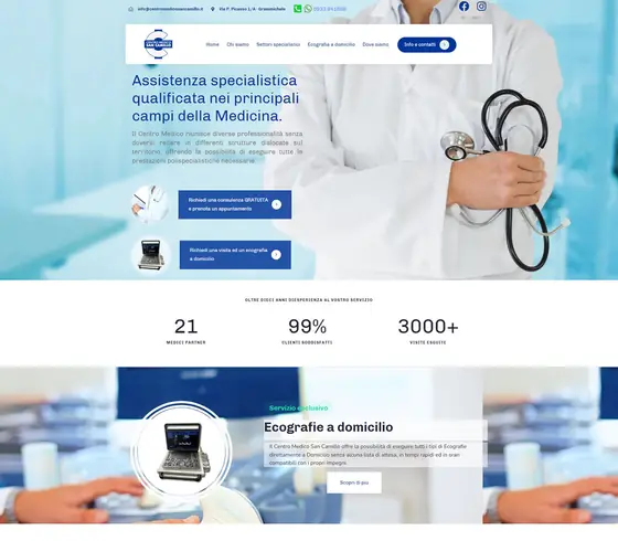 Screenshot del sito web centromedicosancamillo.it