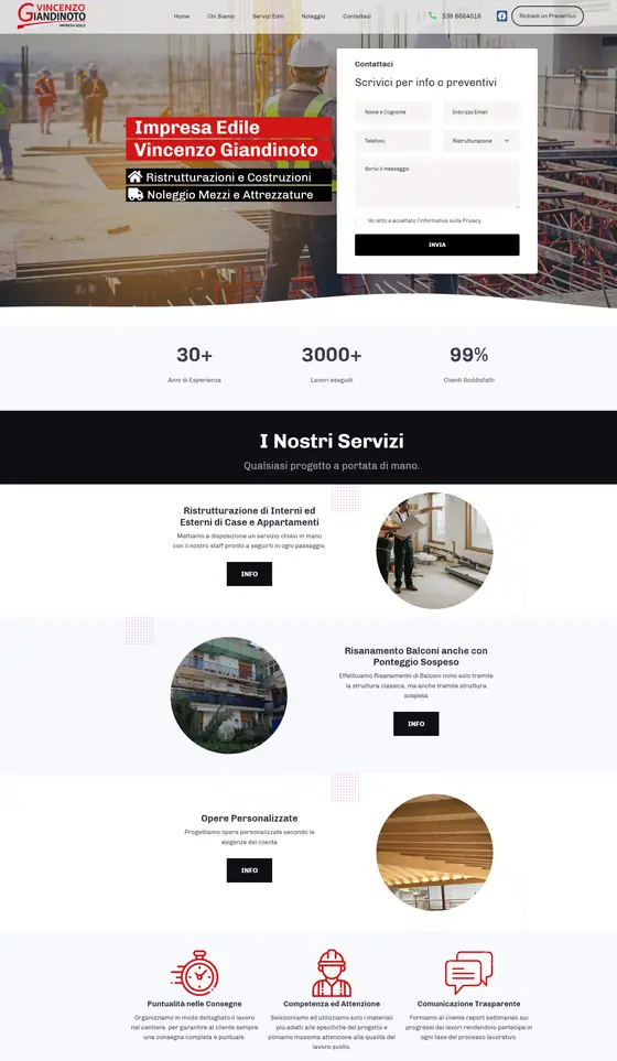 Screenshot del sito web costruzionigiandinoto.it