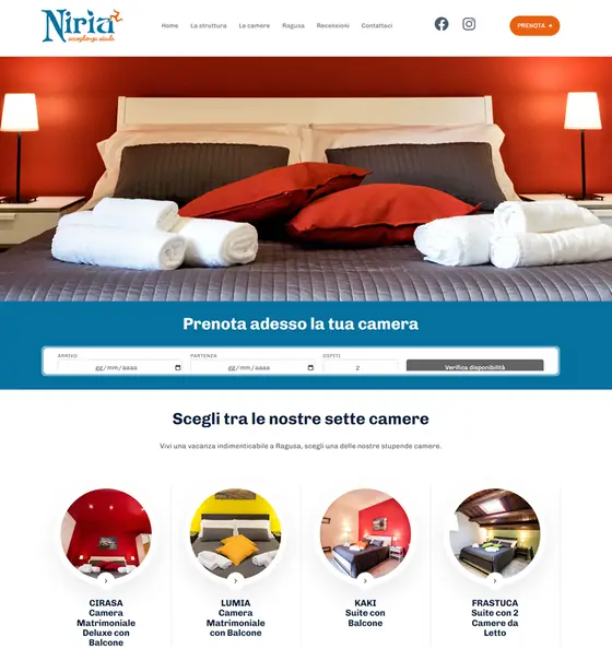 Screenshot del sito web niriavacanze.it