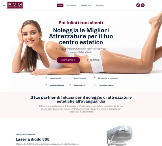 Screenshot del sito web rvmbeautytechnology.it