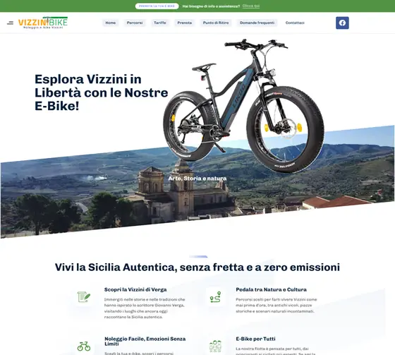 Screenshot del sito web vizzinibike.it