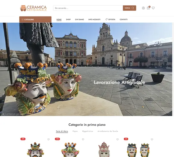 Screenshot del sito web ceramicaartigianale.it