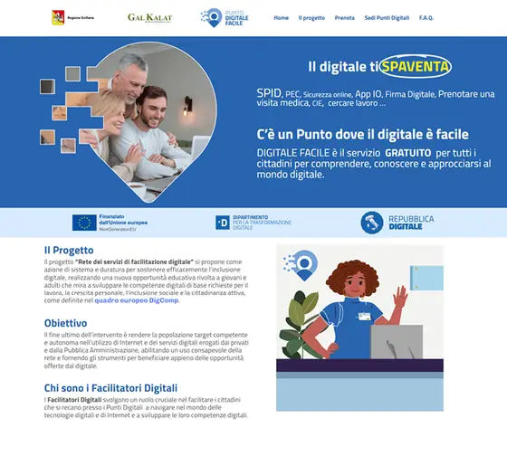 Screenshot del sito web facilitazionedigitale.galkalat.it