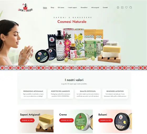 Screenshot del sito web saponiebenessere.it